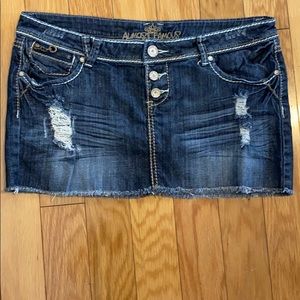 Jean distressed skirt